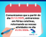 COMUNICADO: Férias Coletivas